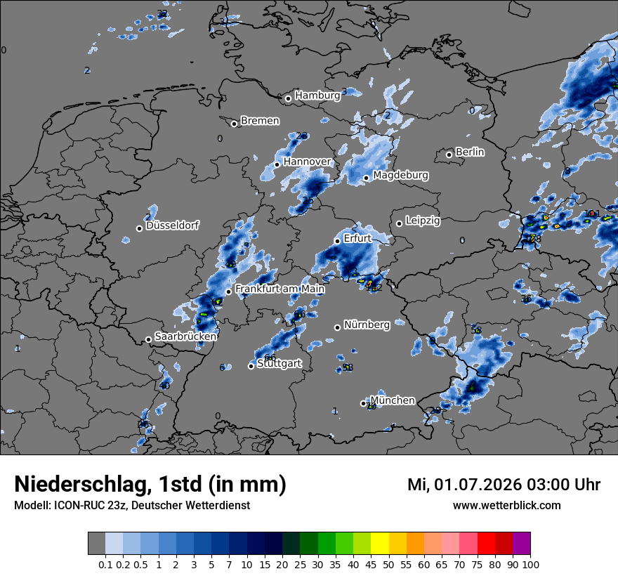 Modellkarte ICON-RUC – precip – deutschland