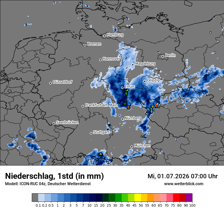 Modellkarte ICON-RUC – precip – deutschland