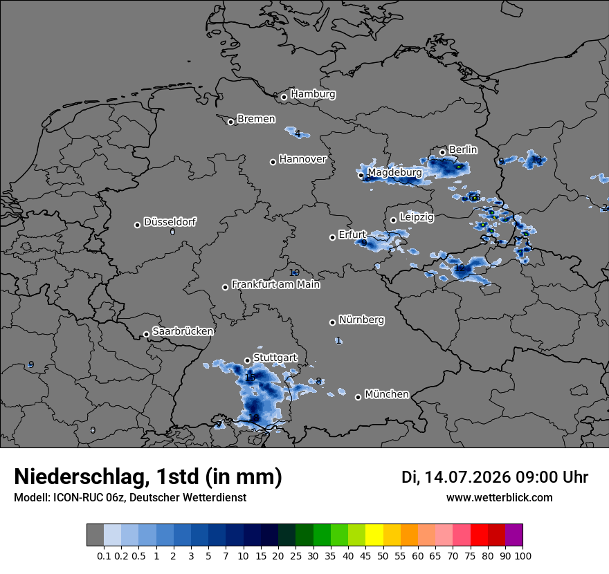 Modellkarte ICON-RUC – precip – deutschland