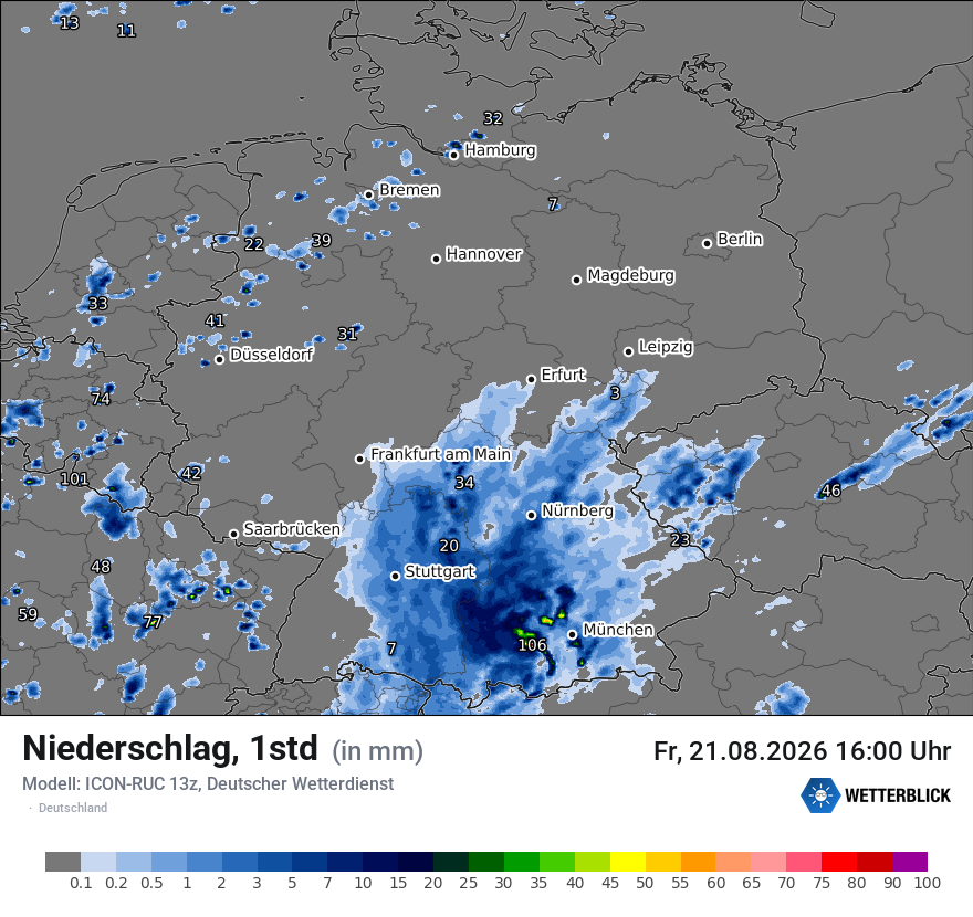 Modellkarte ICON-RUC – precip – deutschland