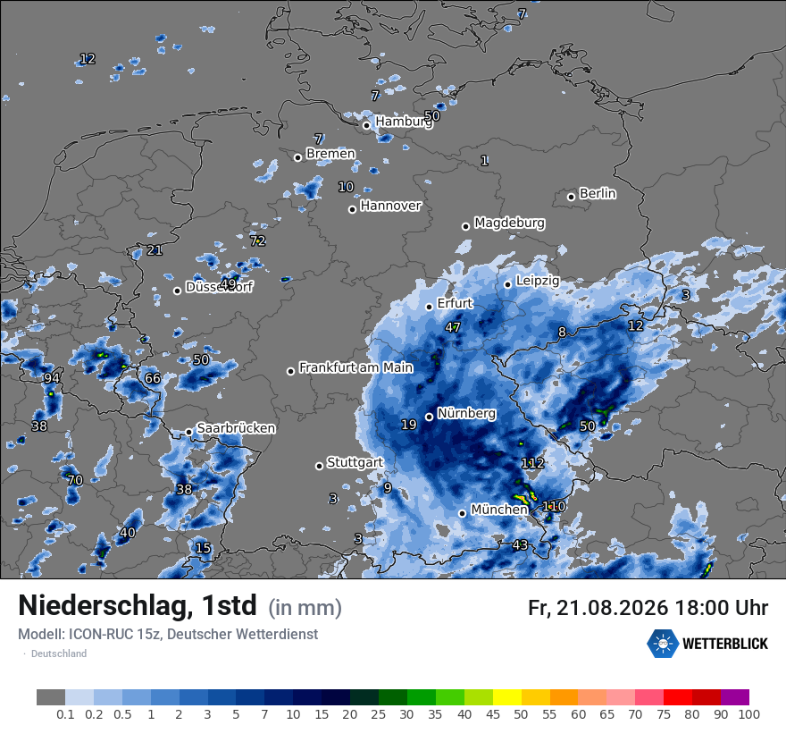 Modellkarte ICON-RUC – precip – deutschland