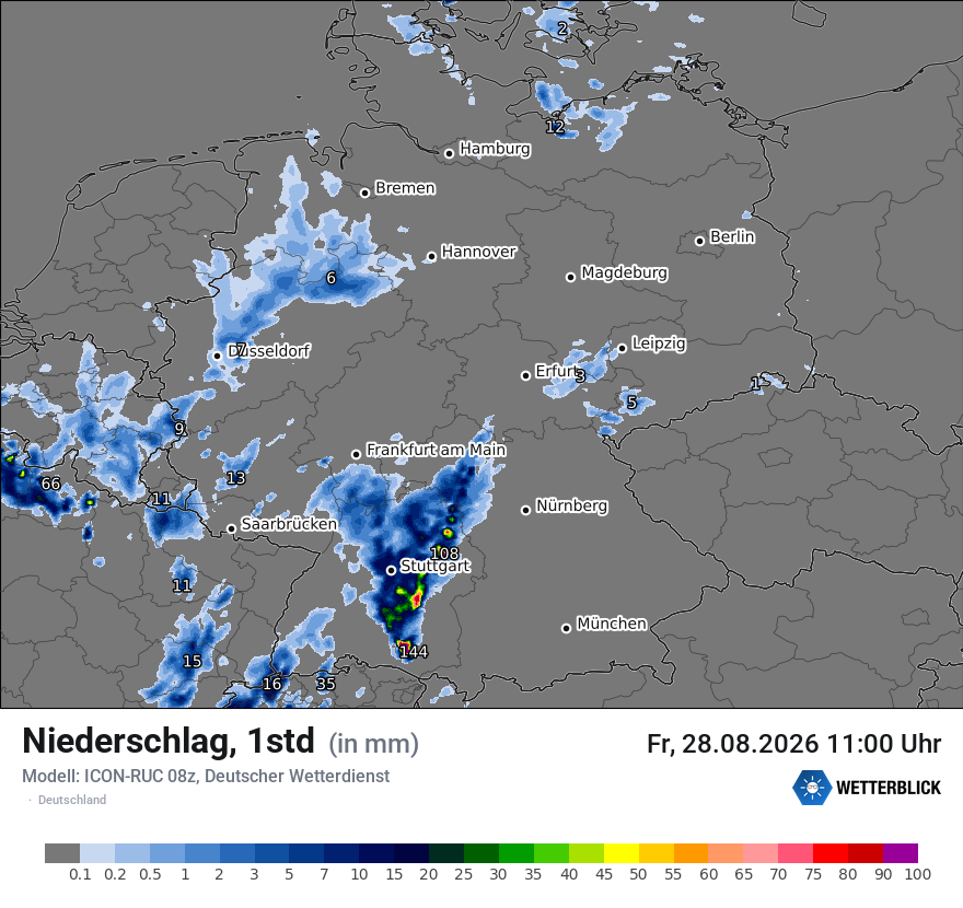 Modellkarte ICON-RUC – precip – deutschland