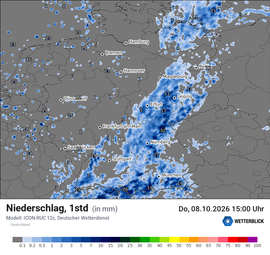 Modellkarte ICON-RUC – precip – deutschland