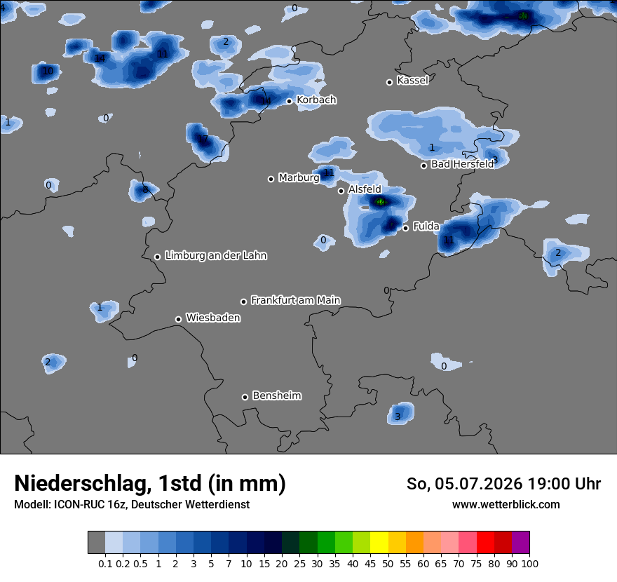 Modellkarte ICON-RUC – precip – he