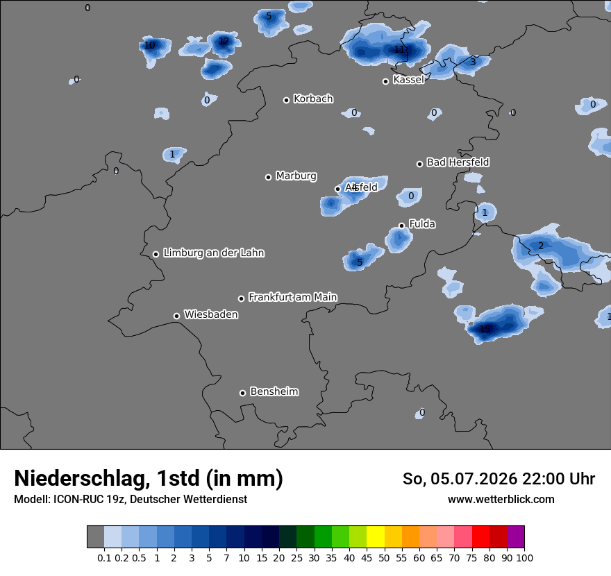 Modellkarte ICON-RUC – precip – he