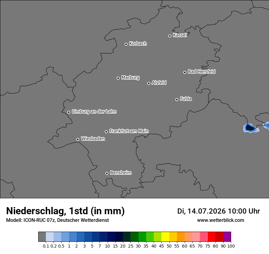 Modellkarte ICON-RUC – precip – he