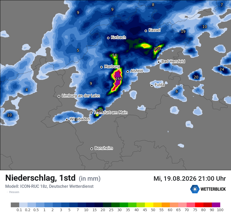 Modellkarte ICON-RUC – precip – he