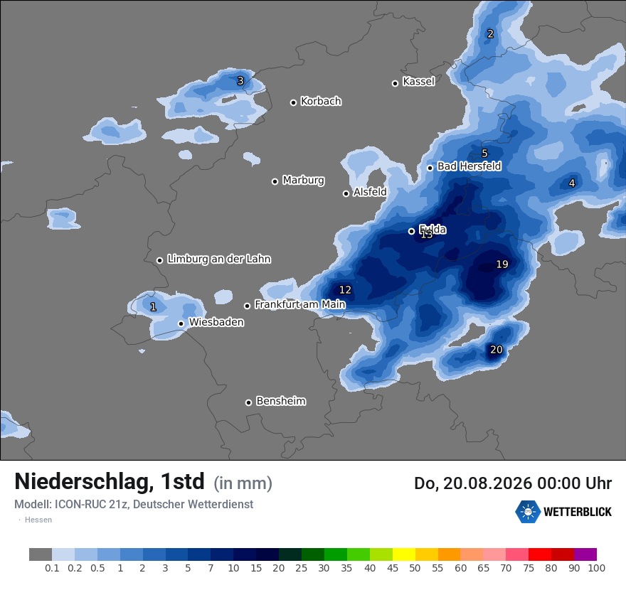 Modellkarte ICON-RUC – precip – he