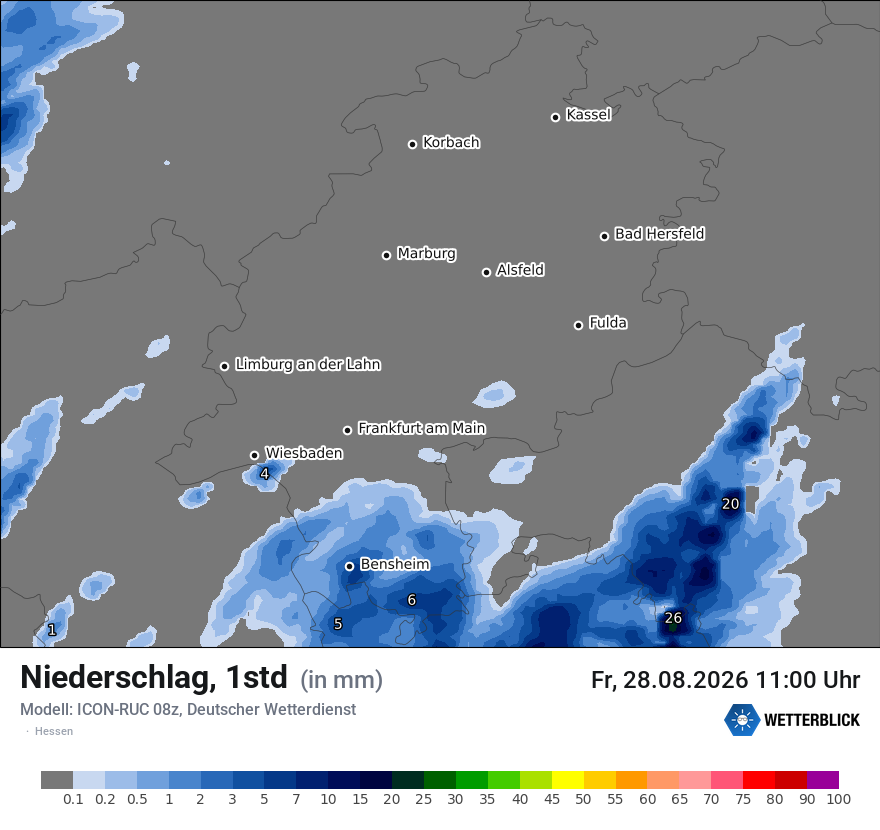 Modellkarte ICON-RUC – precip – he