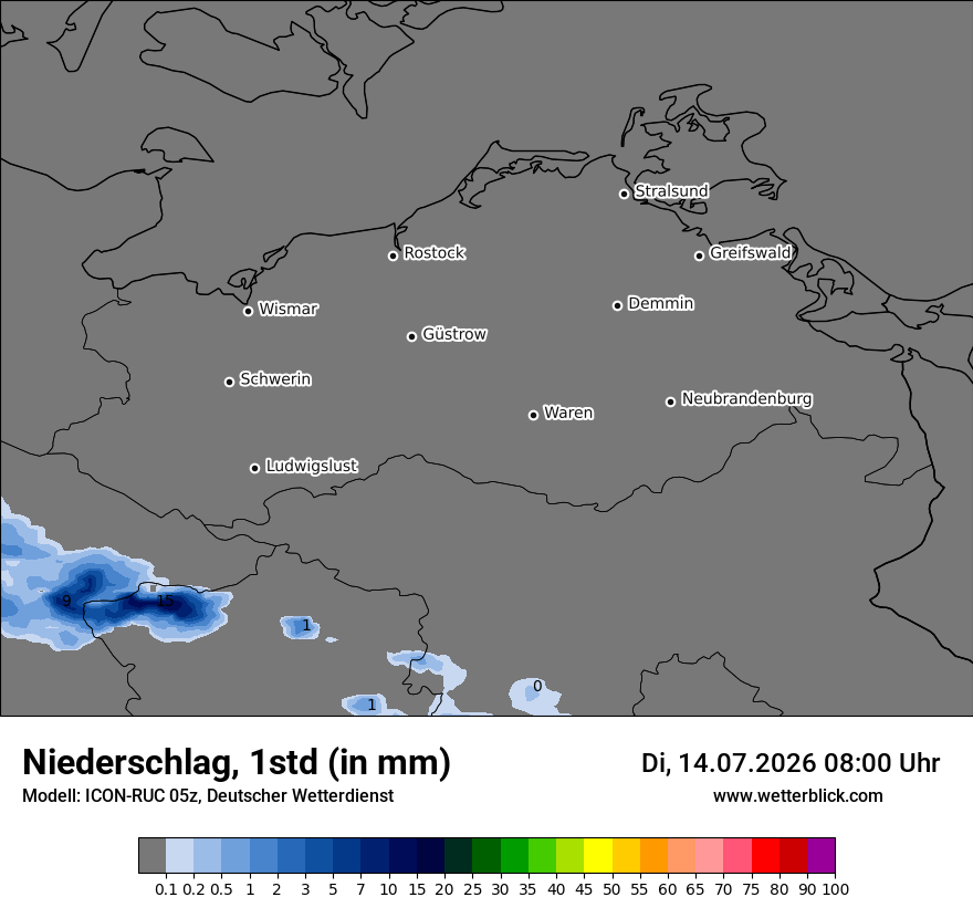 Modellkarte ICON-RUC – precip – mv