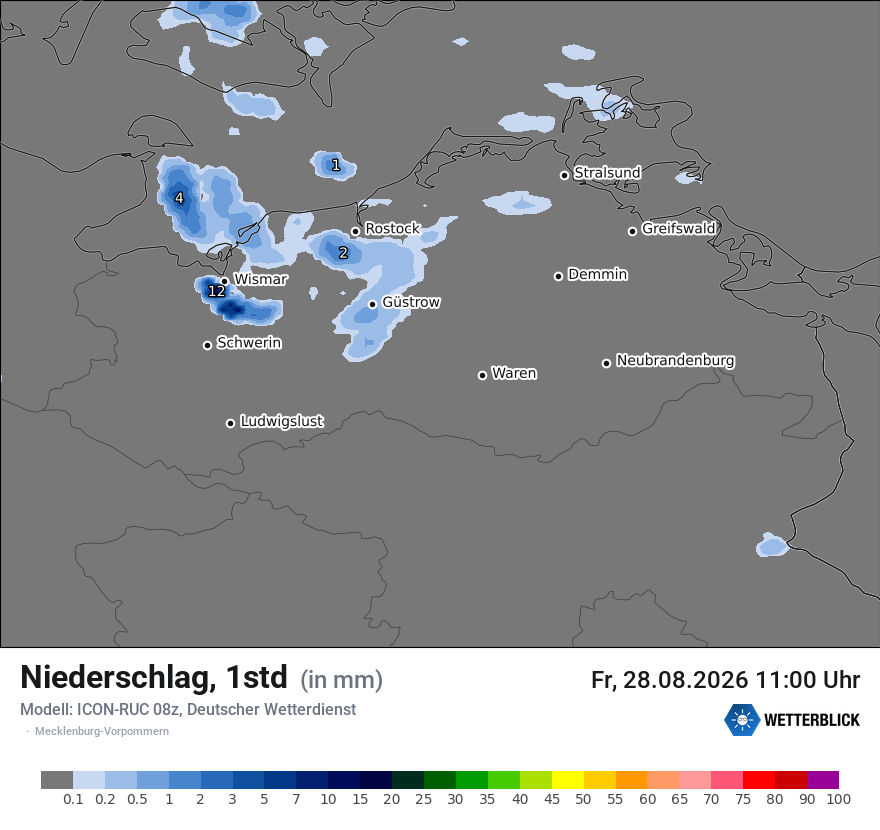 Modellkarte ICON-RUC – precip – mv