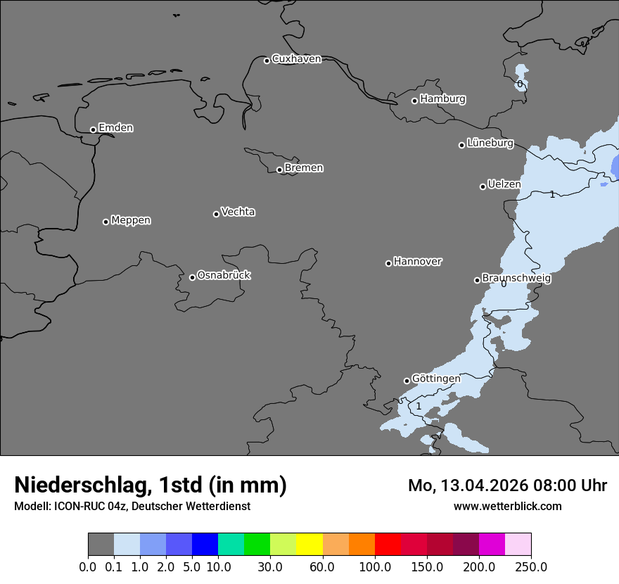 Modellkarte ICON-RUC – precip – ni