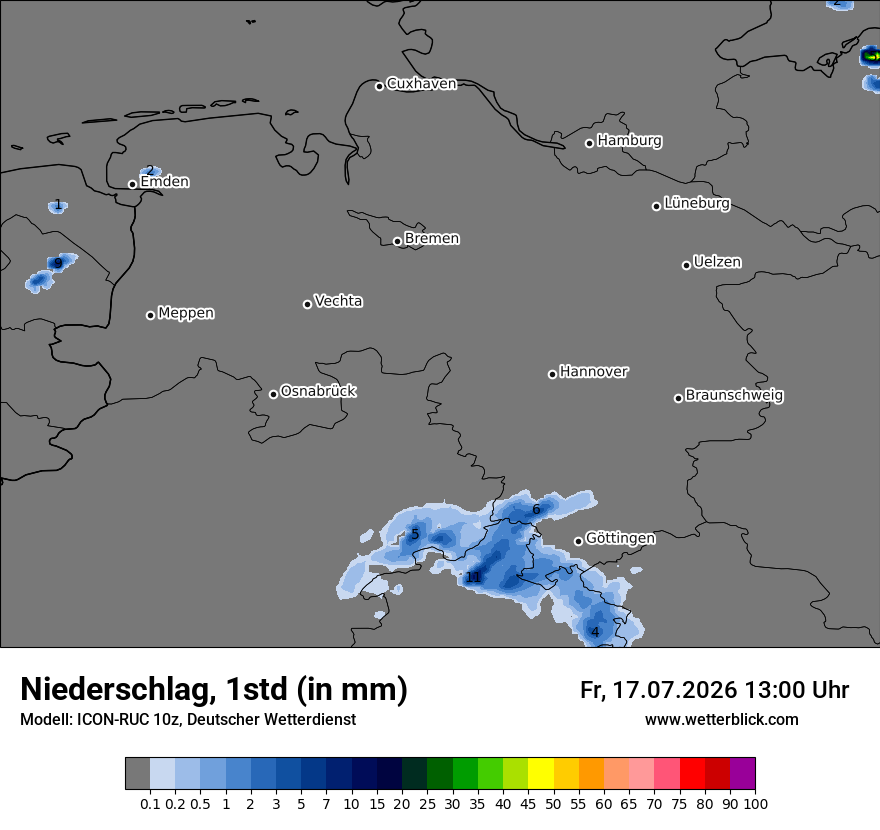 Modellkarte ICON-RUC – precip – ni
