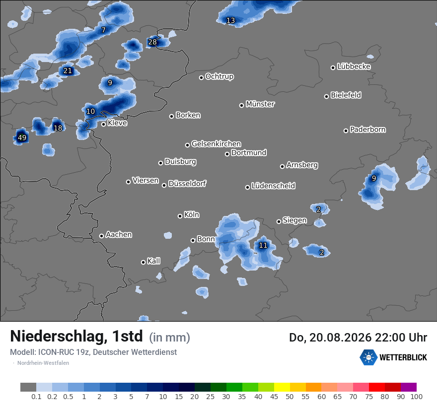 Modellkarte ICON-RUC – precip – nrw