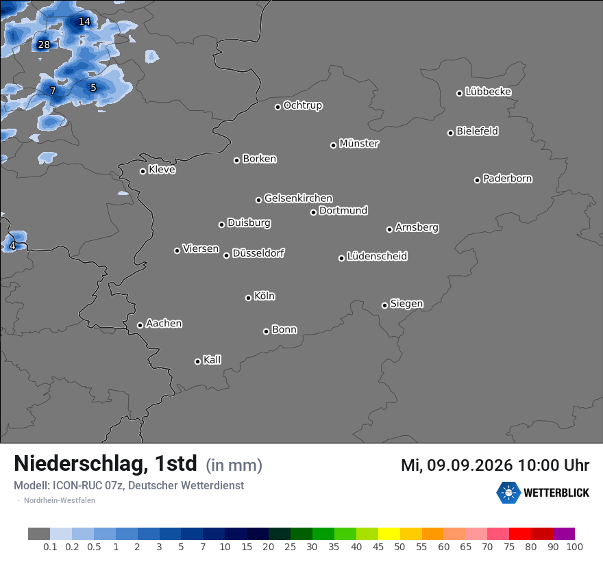 Modellkarte ICON-RUC – precip – nrw