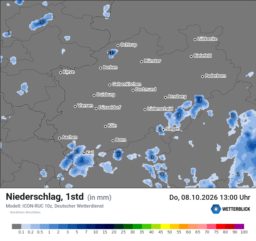 Modellkarte ICON-RUC – precip – nrw