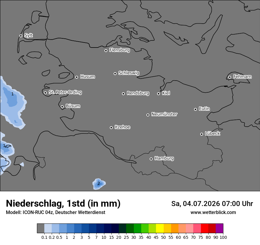 Modellkarte ICON-RUC – precip – sh