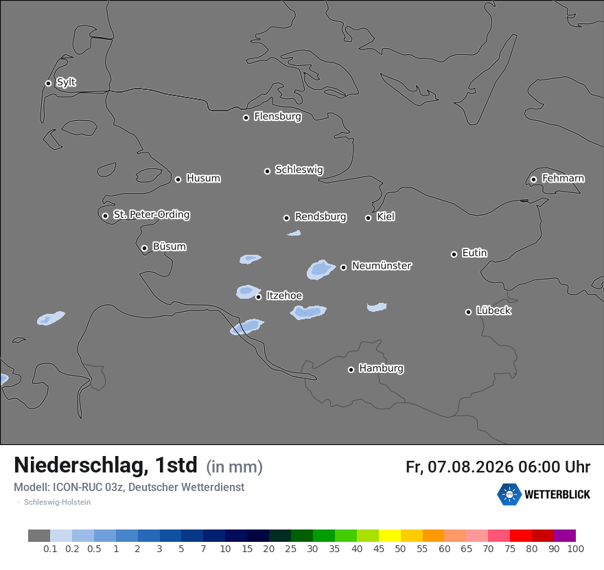 Modellkarte ICON-RUC – precip – sh
