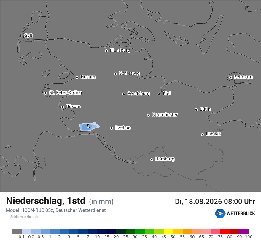 Modellkarte ICON-RUC – precip – sh
