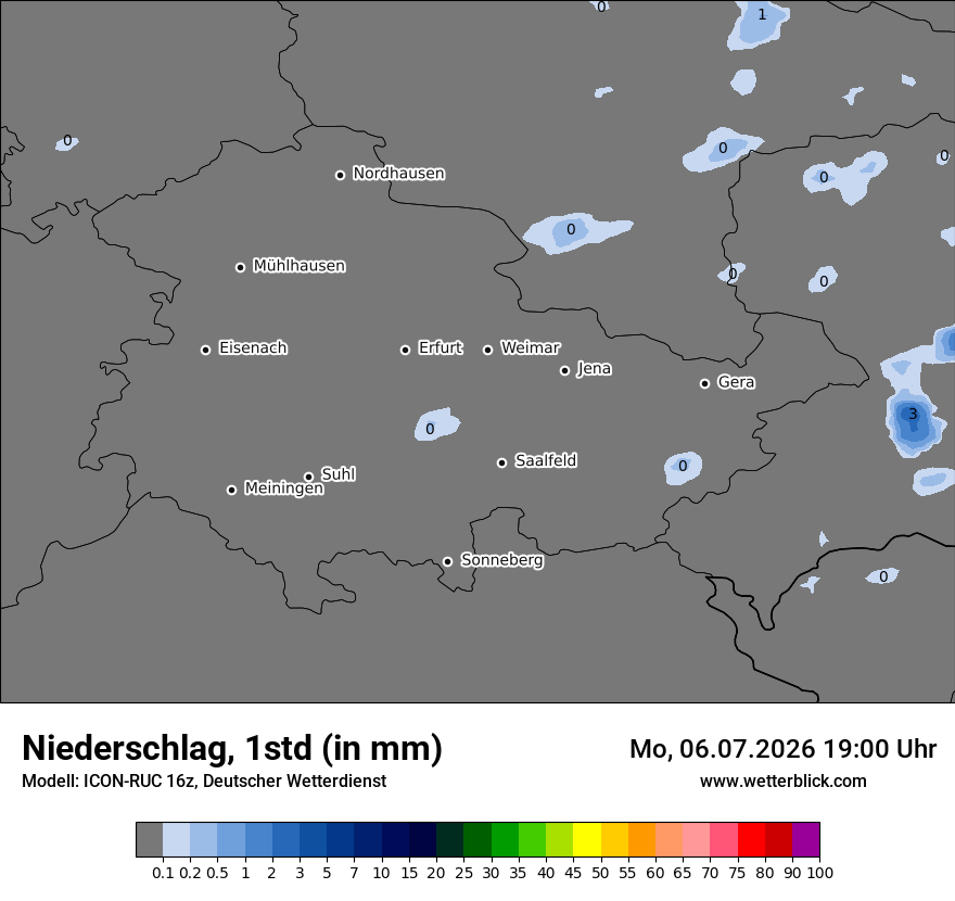 Modellkarte ICON-RUC – precip – th