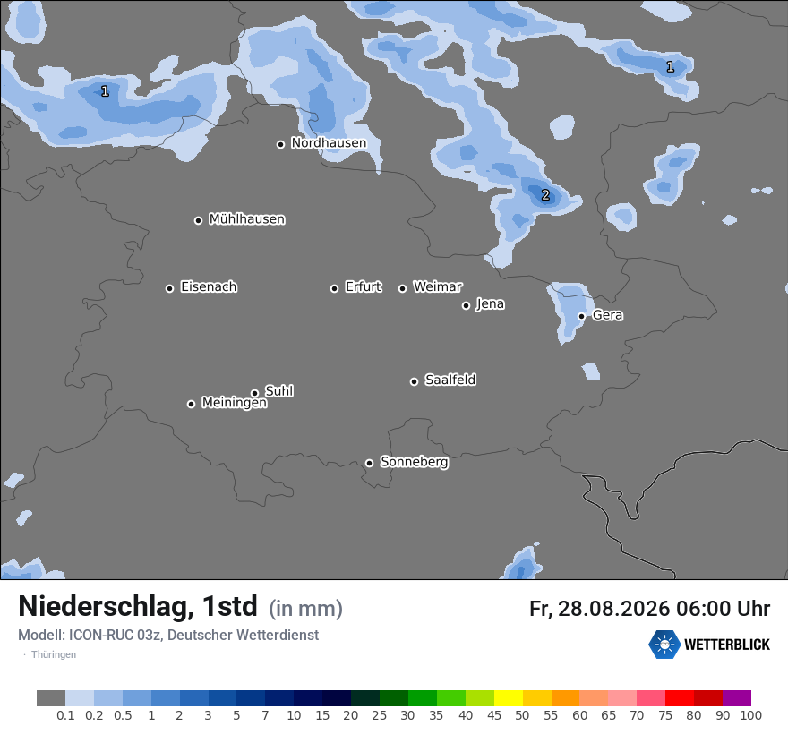 Modellkarte ICON-RUC – precip – th