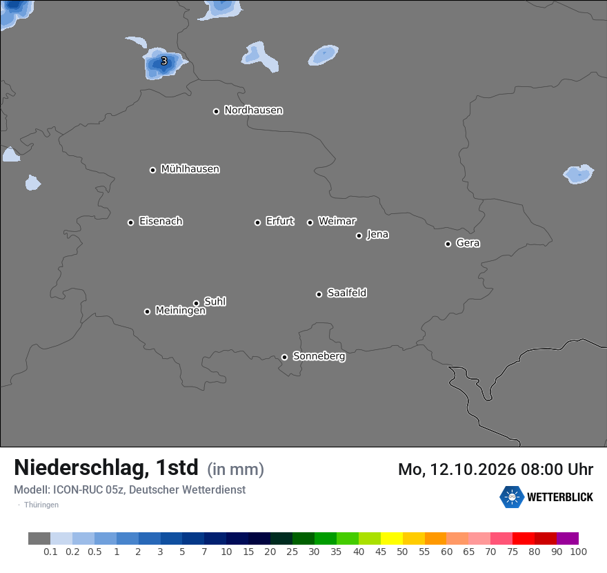 Modellkarte ICON-RUC – precip – th