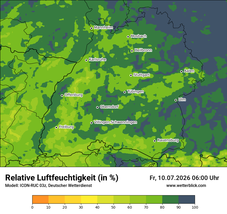 Modellkarte ICON-RUC – relhum – bw