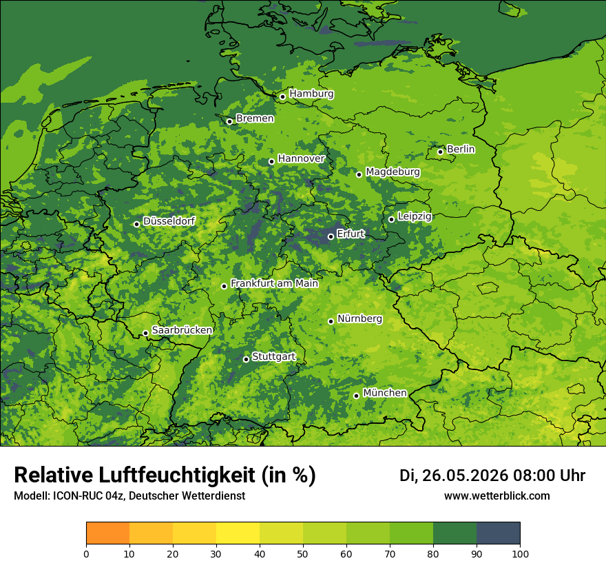 Modellkarte ICON-RUC – relhum – deutschland