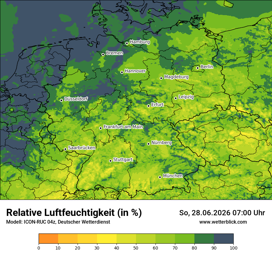 Modellkarte ICON-RUC – relhum – deutschland