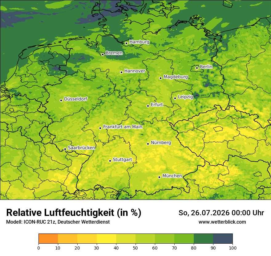 Modellkarte ICON-RUC – relhum – deutschland