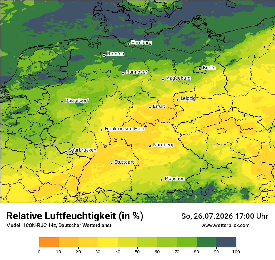 Modellkarte ICON-RUC – relhum – deutschland