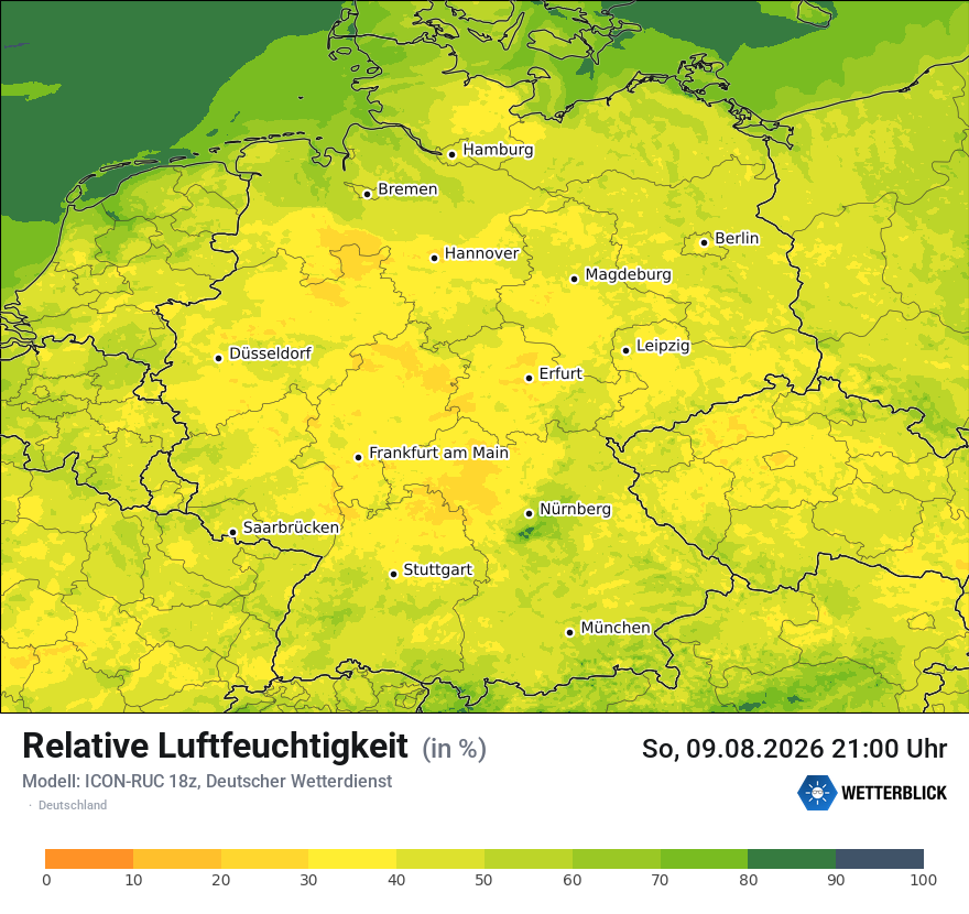 Modellkarte ICON-RUC – relhum – deutschland
