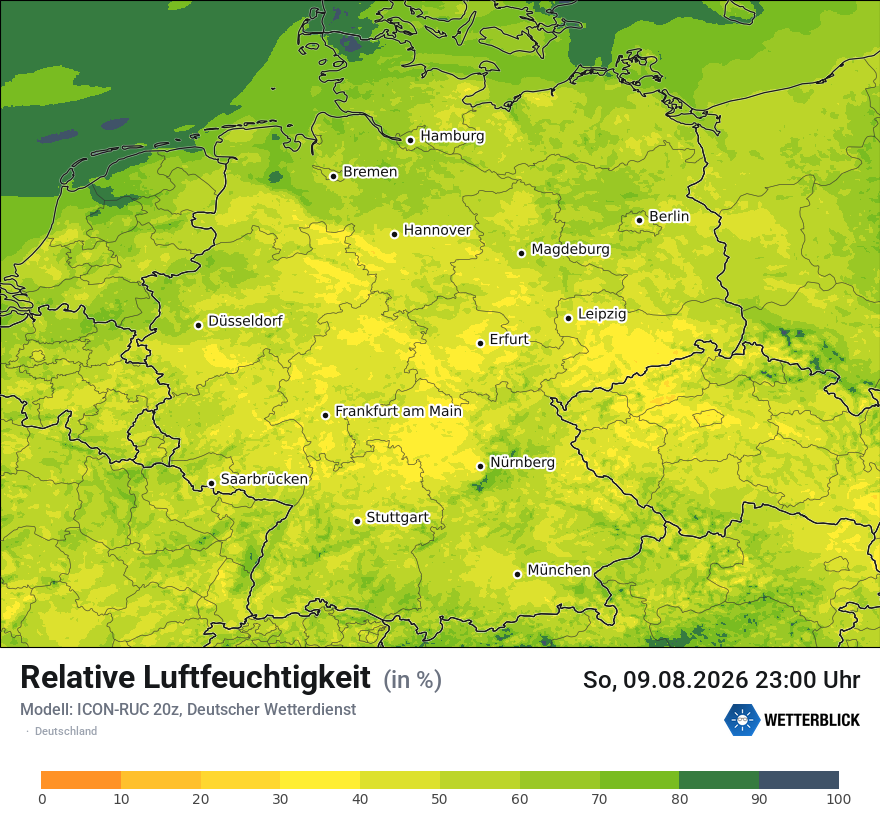 Modellkarte ICON-RUC – relhum – deutschland