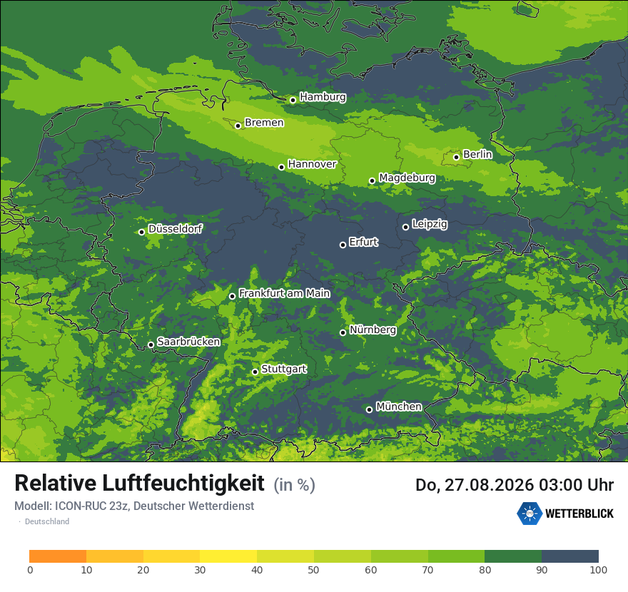 Modellkarte ICON-RUC – relhum – deutschland