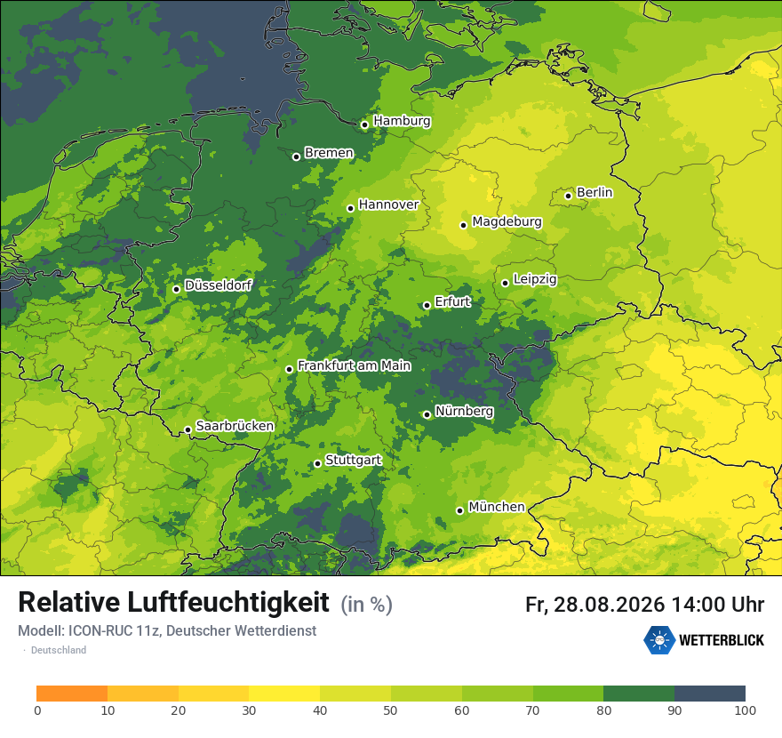 Modellkarte ICON-RUC – relhum – deutschland