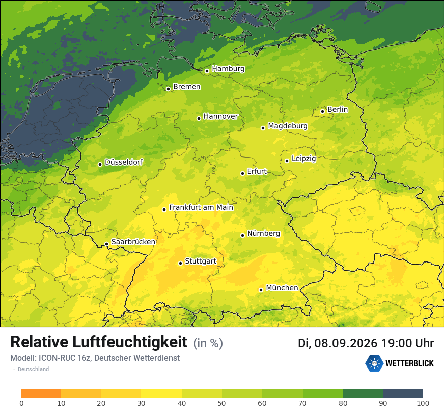 Modellkarte ICON-RUC – relhum – deutschland