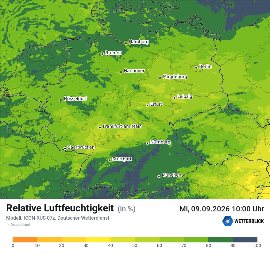 Modellkarte ICON-RUC – relhum – deutschland