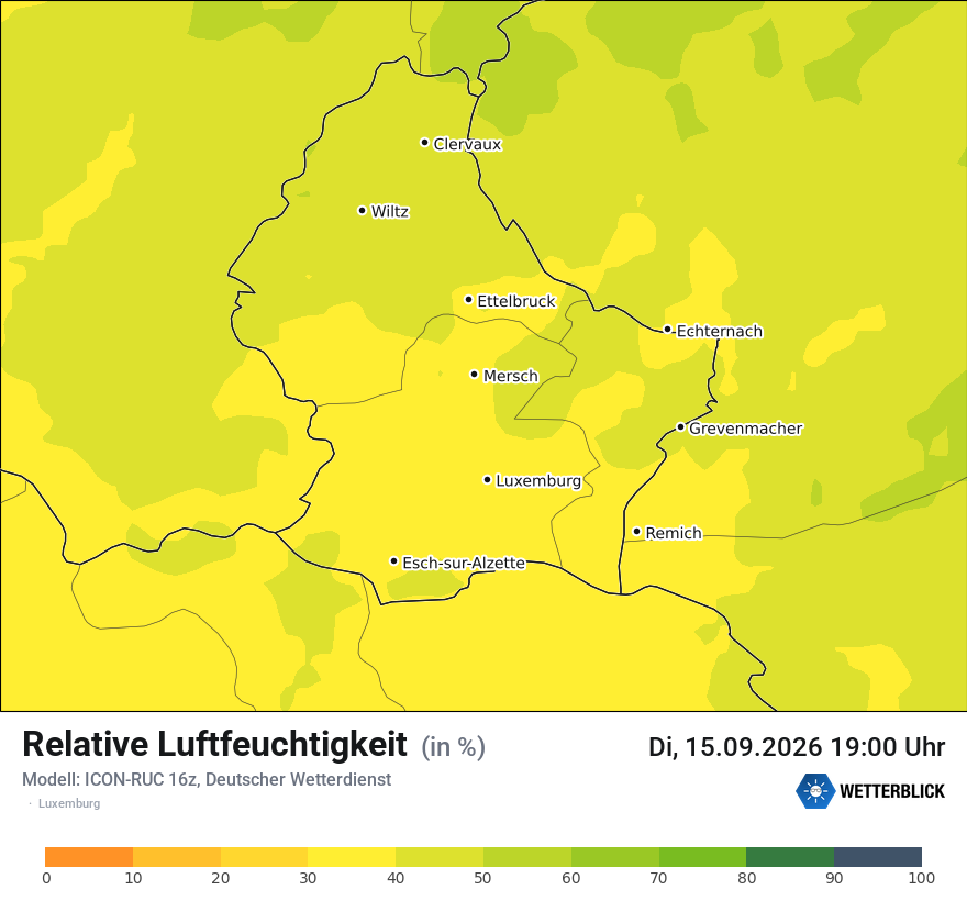 Modellkarte ICON-RUC – relhum – luxemburg