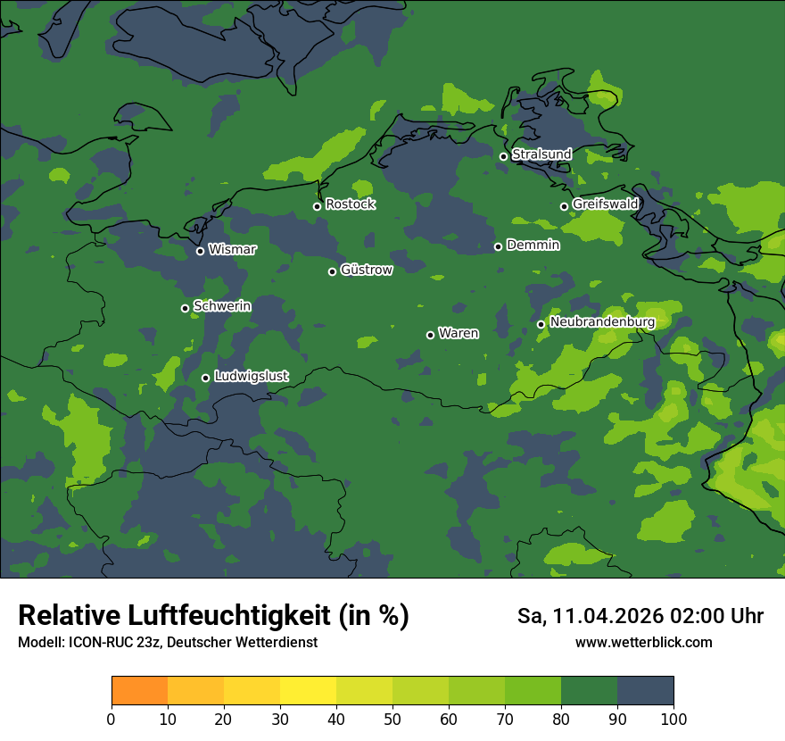Modellkarte ICON-RUC – relhum – mv