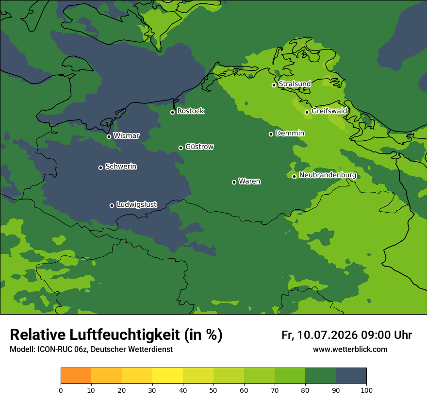 Modellkarte ICON-RUC – relhum – mv
