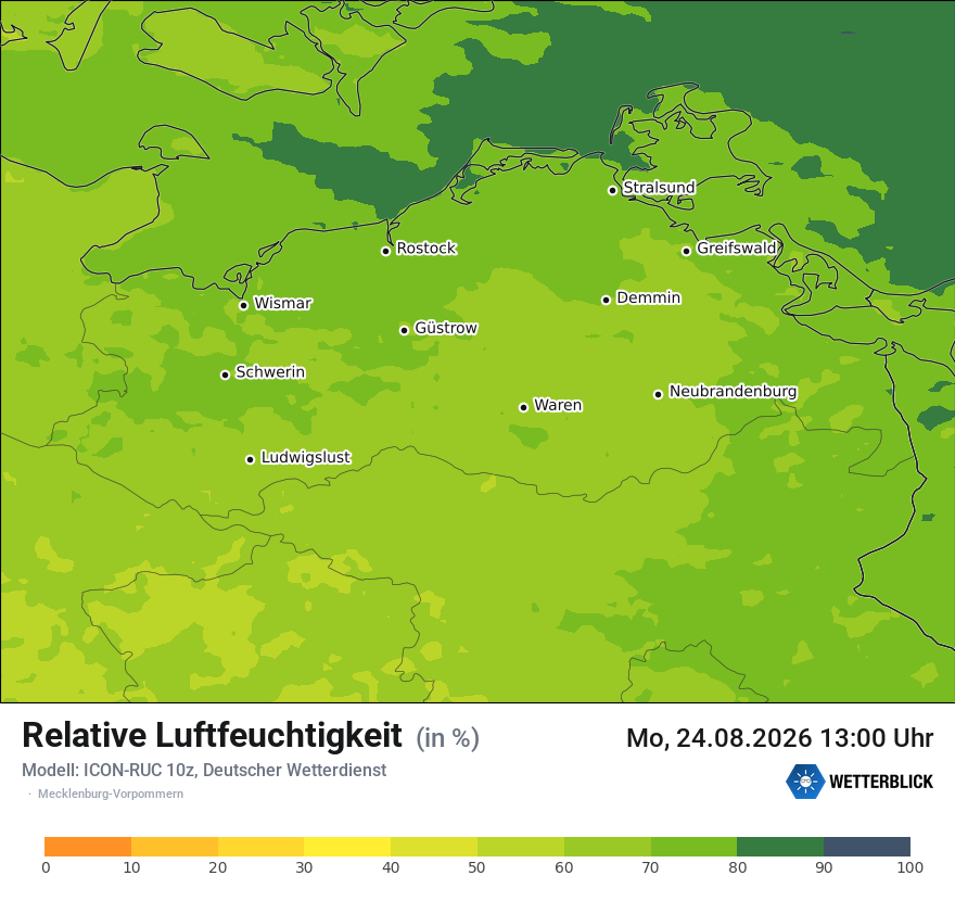 Modellkarte ICON-RUC – relhum – mv