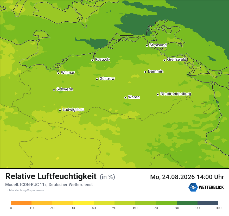Modellkarte ICON-RUC – relhum – mv