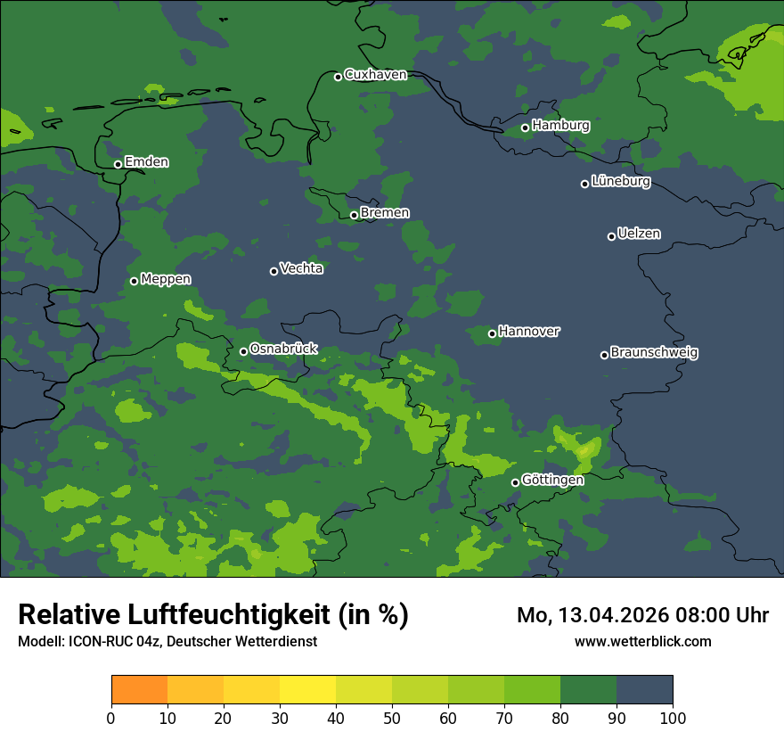 Modellkarte ICON-RUC – relhum – ni