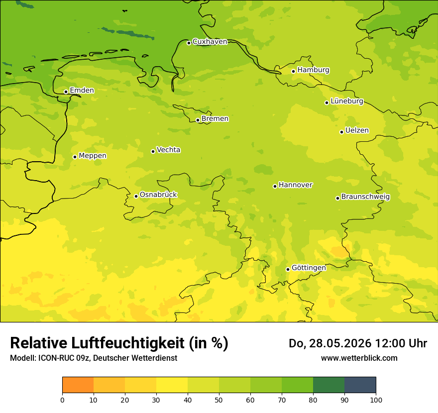 Modellkarte ICON-RUC – relhum – ni