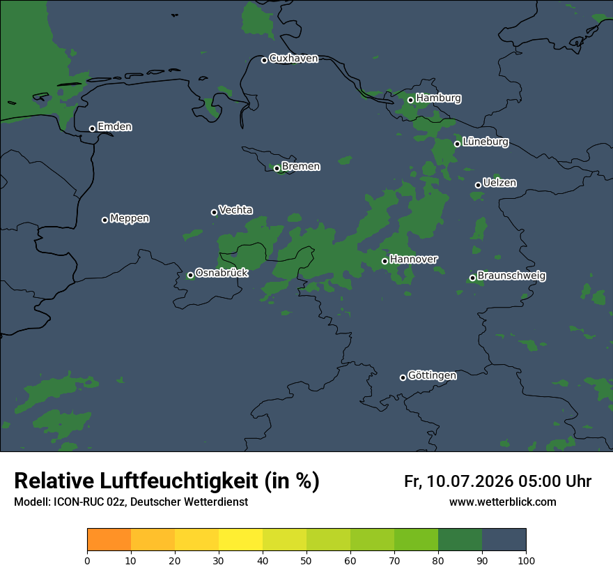 Modellkarte ICON-RUC – relhum – ni
