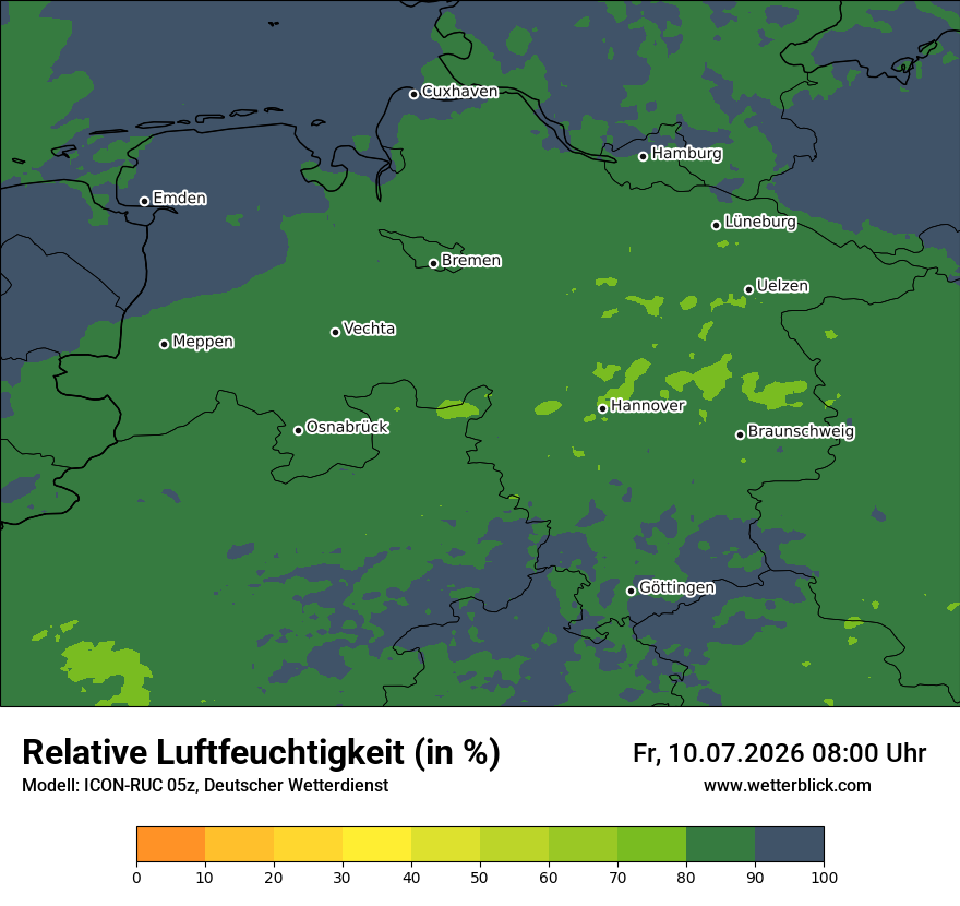 Modellkarte ICON-RUC – relhum – ni
