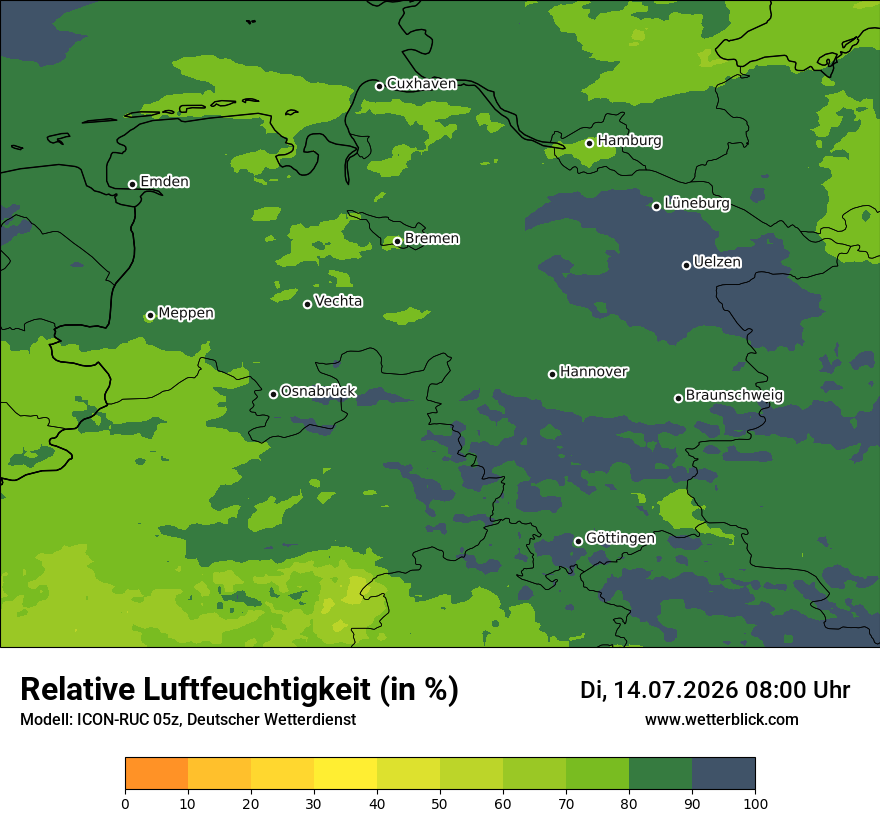 Modellkarte ICON-RUC – relhum – ni