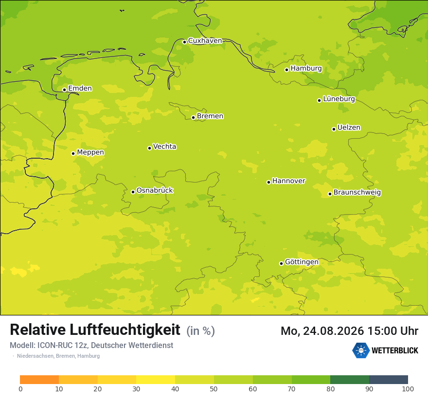 Modellkarte ICON-RUC – relhum – ni