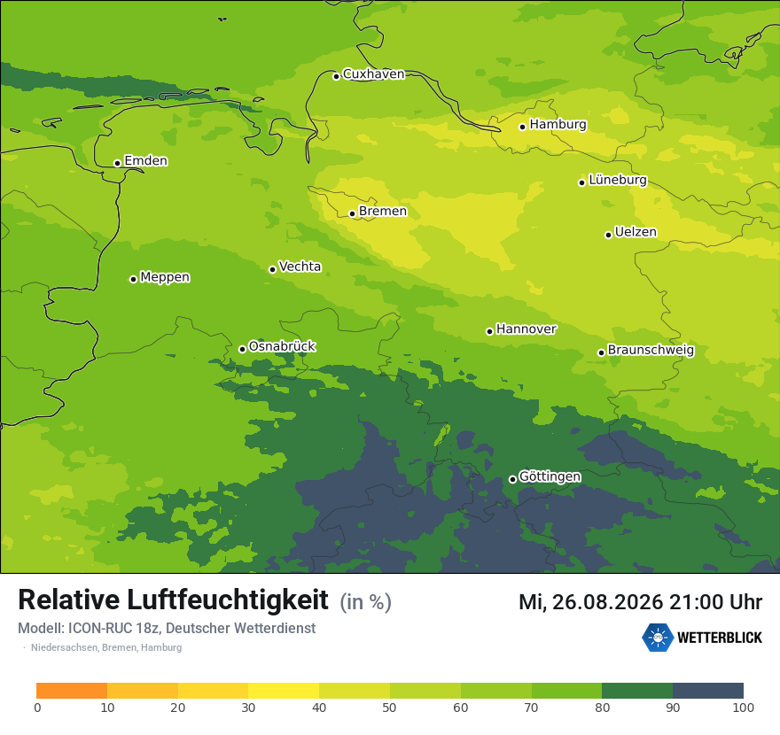 Modellkarte ICON-RUC – relhum – ni
