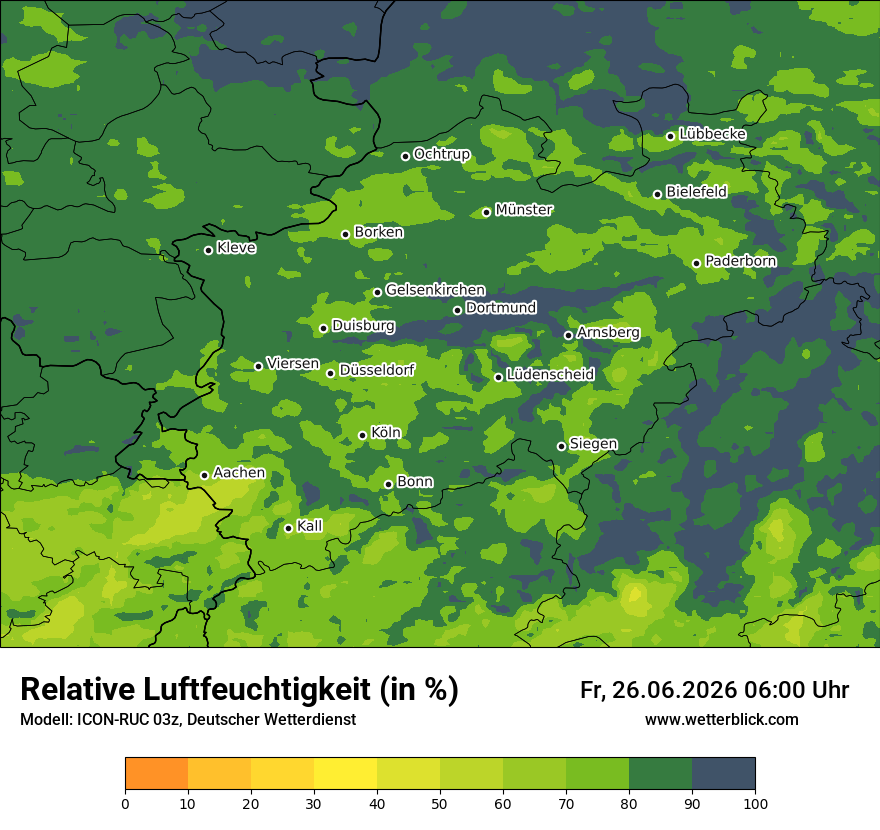 Modellkarte ICON-RUC – relhum – nrw